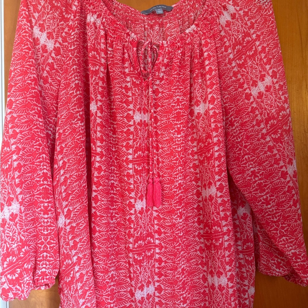 Daisy Fuentes Pink Relaxed Tie Front Tunic